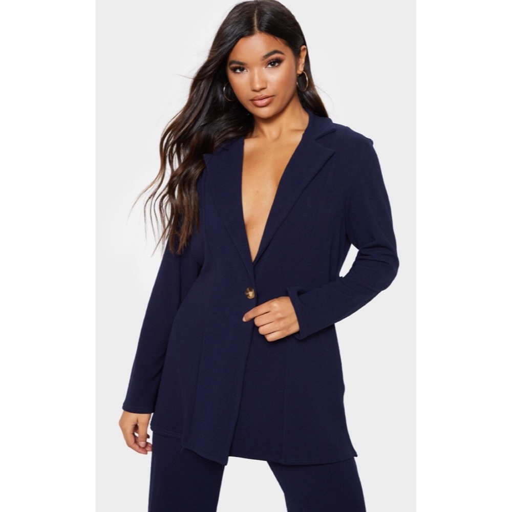 Navy Blue Oversize Boyfriend Blazers